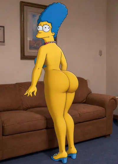 (Marge Simpso from the TV series "The Simpsons"), (animated drawings like Marge simpson), (simpsons drawing style), hfmarge, the, simpsons, blue, hair, Simpstyle, bottomheavy, big, ass, huge, gigantic, thick, thighs, massive, <lora:hfmarge114:2>, <lora:SDXL-Simpstyle-Lora-v2-r16:1.6>, <lora:bottomheavy_v1_sdxl_LoRA:.1>, <lora:milkers_v2:.8>