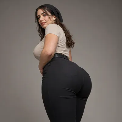 (50+ yo woman, filipina mom), old, gilf, milf, wrinkles, (curvy, thick), fat, dark skin, wide hips, black woman, sweaty, black hair, long hair, black conservative headscarf, from below, (side view:1.3), (round firm buttocks:1.3), firm huge butt sticking out, round ass, looking at viewer, conservative clothes, pantsuit, pattern black suit, tight suit, big waist belt, tight waist belt, pantylines in suit, smooth pants, big back pockets, tight pants, long pants, black pants, visible panty line through pants, tight clothing, skin tight, deep butt crack, (gluteal cleft:1.1), waist, flirty, dark eyes, (deep butt crack:1.1), deep ass crack, bubble butt, bbl, focus on extremely juicy bubble butt, bulging ass, eyeshadow, round ass, large ass, fake ass