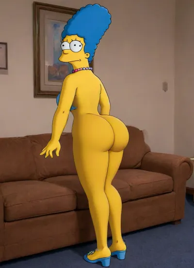 (Marge Simpso from the TV series "The Simpsons"), (animated drawings like Marge simpson), (simpsons drawing style), hfmarge, the, simpsons, blue, hair, Simpstyle, bottomheavy, big, ass, huge, gigantic, thick, thighs, massive, <lora:hfmarge114:2>, <lora:SDXL-Simpstyle-Lora-v2-r16:1.6>, <lora:bottomheavy_v1_sdxl_LoRA:.1>, <lora:milkers_v2:.8>