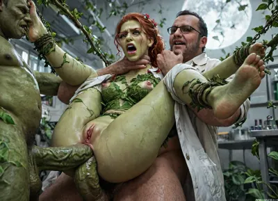 Poison ivy, (fucked in the ass by giant plant cock), . She is wearing glasses and lab coat. She is in a laboratory. Yelling, (angry face:1.1), (wrists and ankles bound by vines), torn clothes, torn green tights, one black office heal, (green skin:1.3), green pussy, green hands, green Feet, (bright red hair), cum leaking from asshole, e, shot with a Leica M10 Summilux 50mm f/1.4, ultra-photorealistic, lifelike colors, Uber realistic, ultra detailed, arched back, detailxl, 35mm photograph, film, ((Hyper realistic)), (ultra HD image), 8k, super high quality, super high resolution, extremely detailed, perfect face, perfect eyes, ((crying alot:1.165)), extremely shy, 1 girl, 8 old men, ((gangbang_rape, doubleanal_rape, arms_behind_head, nsfw:1.24)), ((hogtied, bound with large chains, tied to a torture van:1.18)), (Torture, defiling, sadism:1.12), ((5 dirty old fat men gangrape girl:1.5)), ((view from the side)), ((brutal sex:1.3)), ((extremely rough pounding)), ((forceful)), (in a bloody field after a battle, white full moon in the sky:1.4), (man is choking her from behind:1.6), ((hogtied, bound with large chains, tied to a torture table:1.18)), ((((12 giant african muscular men:1.4)), (opening wide her little mouth:1.5), (interracial sex), ((anal fuck 1.5)), (big white cocks, muscular white old men gangbang, 6 large muscular old men, gargantuan old men cocks, anal sex expansion, large hyper muscular old men men, old men group sex gangbang, (old men gangbang sex), swollen white veiny cocks), (double anal penetration), hardcore double penetration, many men filming her with cellphones laughing, anal sex expansion, large hyper muscular fat old men, (double anal sex), (double anal penetration:1.4), proper physics, muscular white old men double anal gangbang)), (forceful penetrations), extremely graphic, shocked expression, beautiful hands, massive cum in ass, (eyes wide open in horror:1.72), (wide mouth spreader:1.8), (pleading expression:1.56), (terrified:1.48), (crying:1.165), (fear and panic:1.56), (pulled nipple clamps:1.4), (anal spit roast:1.12), (large massive cock in mouth:1.12), deep anal penetration, (very low view:1.7), (dynamic pose), (dynamic angle), (random view angle:1), (random pose:1.12), (dynamic view), (random view:1.12), cinematic_lighting, blush, ((hogtied, bound with large chains:1.3)), (wide mouth spreader:1.24), (Torture, defiling, sadism:1.18), bound in a torture chamber, <lora:LCMTurboMix_Euler_A_fix:2>, <lora:detailed_notrigger:2>, <lora:photorealistic_portrait_notrigger:2>, <lora:JuggerCineXL2:2>, <lora:CinematicStyle_v1:2>