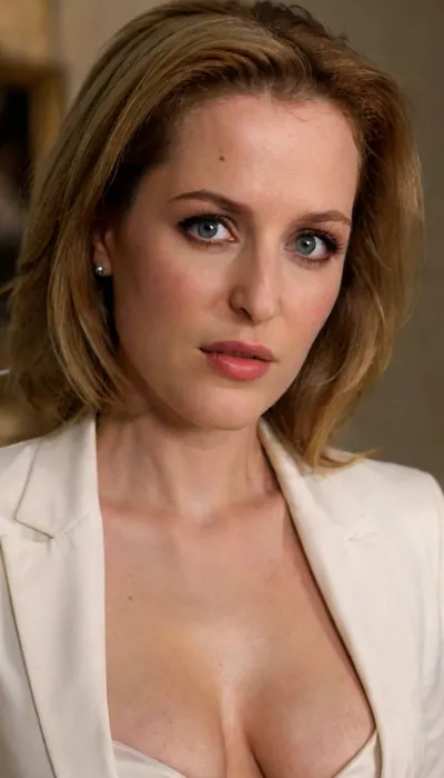 seductive female, goddnes model, seductive elite sorority-model girl, female seductive secretary, beautiful gentle make-up, saggy tits, 35 y.o., boss office cabinet background, secretary suit jacket top outfit, presenting saggy tits, tall, (beautiful seductive model woman:1.1), (sexy hair), (elegant hairstyle), beautiful eyes, look at me, sexy lips, flat chested, beautiful skinny face, beautiful girl, seductive smile, deep cleavage, alluring yet dangerous, close up viev, dark sapphic glamour, look attt my eyes, dramatic lighting., close_up_detailed_shot_of1, gillian, anderson, as, sagging, breasts, <lora:close_up_detailed_shot_of1:1.2>, <lora:lora-sdxl-dana-scully-v1:1>, <lora:sagging-000015:.2>, dana, scully, woman, <lora:dana scully 1b-000001:.8>