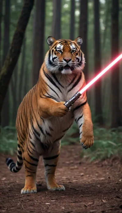 Lightsaber tiger hunting T1000