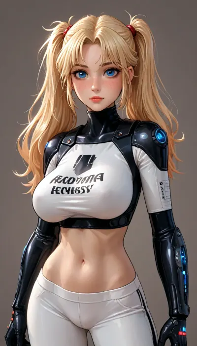 Frontview, (reiq meets innv and markgavatino style:1), 25 year old blonde girl, white t-shirts and yoga pants, very long platinum blond hair, messy ponytails, futuristic cybernetic warrior, body enhanced with cybernetic enhancements, insanely hot blonde, blue eyes, cute freckles, (large breasts), robotic arm, (very skimpy and sexy futuristic armour), freckled face, tight waist, cute chest freckles, perfect hands, perfect fingers, perfect anatomy, realistic skin, masterpiece, best quality, high resolution, ultra detailed, Robocop, (2014), RoboCop, 1987, ((simple background)), high contrast, (dramatic lighting:1), (dynamic motion, motion blur), <lora:LCMTurboMix_Euler_A_fix:1.4>, <lora:RoboCop 1987:.8>