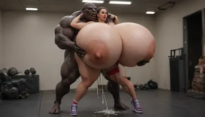 (slutty seductive beauty fitness model with brute men around standing next to cumming on her tits and fucking:1.8), (gigantic massive incredibly limb and saggy breasts:1.55), (groping tits and ass:1.5), (very huge very round ass:1.5)