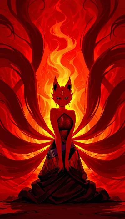 Extremely high-quality, highly detailed, cinematic, 8K, HD photo, (((she is dressed sensually as Kurama, the nine-tailed fox from Naruto))), .