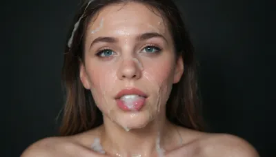 (Macro photo), (extreme close up:.2), front view, Photorealistic, high resolution, professional photography, topless, cum dripping from chin, tongue sticking out, black background, (Cum details), realistic cum, Prominent cum, (transparent cum:1.7), cum on, (Cum flows:1.2), (cum on body:1.3), cum on head, (cum on face:1.3), bukkake, ((body covered with semen)), cum, face, Face covered in cum, (A lot of cum:1.5), <lora:JustCum:.9>, <lora:cum_in_eye_deepmind:.9>