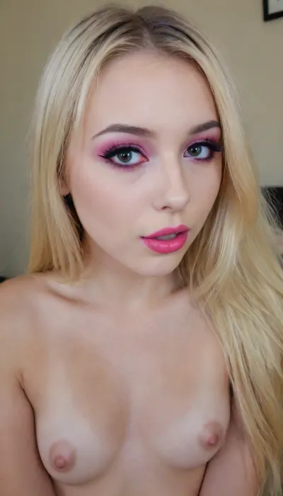 18 year old German girl, long blonde hair with pink highlights, hot pink lipstick, black eyeliner, <lora:ahxl_v1:.8>