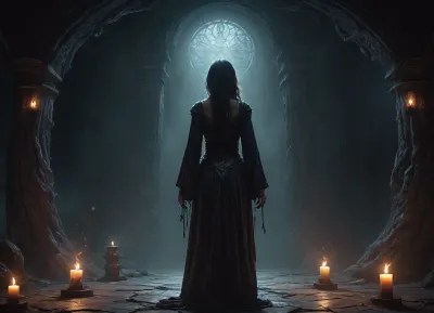 inkwork, dark fantasy, illustration, summon, Svantje. /©KlTTY-ART/