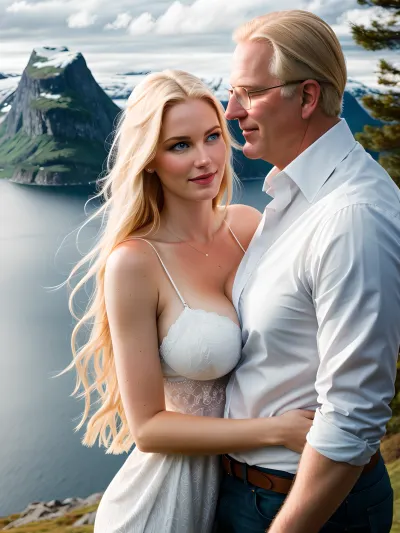 Das nordische Paar saß auf der Couch, kuscheln und beobachten ein Porno-Video. Das Mädchen hatte lange gerade Honig blonde Haare und ginorme Brust umarmte ihren Vater. Sie trug ein blaues Hemd mit den Worten "AI" auf