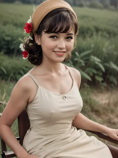 best quality, ultra-detailed, masterpiece, finely detail, highres, 8k, caucasion brunette woman, smile, 1980s, In Russian country clothes, straight cut bangs, in beautiful long dress, 1970s pinup model, (painting), USSR Epoch, curly hair, In the wheat field, 4 a.m., With car Volga, evening, pin up, beautiful dress, in the ussr, Happy woman, 50sphotorealistic, <lora:womSov:.5>, dawma3, <lora:Mary Ann_dawma3:.5>, realistic photo, gaz3102, <lora:GAZ3102:.5>, #Pinup, #sovietpinup, #TypicalSovietwoman, #VeryHappy #woman, #Russian, #smile, #retro, #street, #park, #USSR, #Moscow, #Ссср complex background, ((bimbo make up)), Pin up style, Soviet pin up, Typical Soviet woman, style, ussr, Very realistic woman, FASHION PICTURE, DYNAMIC POSE, FULL LENGTH PICTURE, full body visible, slim Woman, 18 years old, A communist woman, ((USSR Epoch)), beautiful pin up style dress, beautiful pin up style, In stockings, perfect lighting, retro lut, retro style, 8k woman, russianebenya, <lora:russianebenya_v2:.5>, professional modelshoot style 8k high definition, <lora:ospb:.5>, lifebehindironcurtain, <lora:hjlifebehindironcurtain_v11:.5>