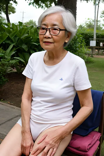 La anciana, de 90 años, se sentó desnuda en una silla en su salón. Tenía un arbusto de pelo púbico y llevaba gafas. Su nieto, un joven de veinte años, entró al cuarto con su nieto