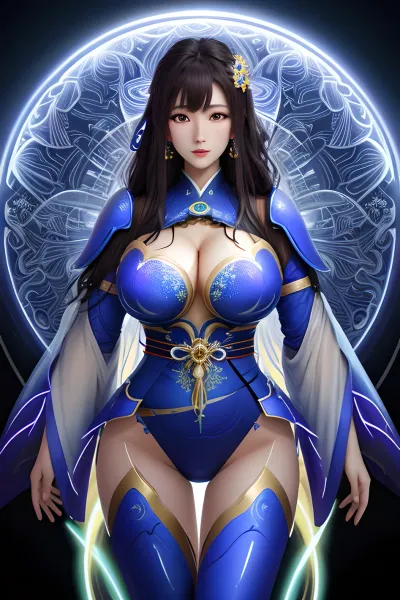 The AI generated a high-quality pornographic picture with the keywords "AI, generate, porn, picture: xxmixgirl, Masterpiece, high quality" and featured a translucent luminous body with huge breasts
