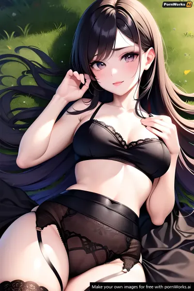 The goth girl with her thick thighs and 1.5} lighting was lying on the bed, waiting for her boyfriend to come home from work. She had just gotten a new picture of herself in a goth dress that showed off her curves and