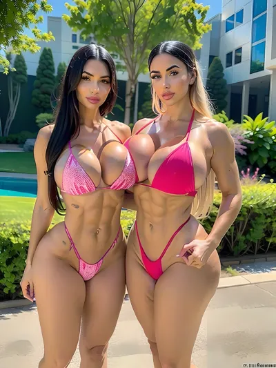 woman, (Several futanari shemales), Muscular body, big_boltedontits, medium_boltedontits, boltedontits, <lora:boltedontitsV3:.5>, front_boltedonbutt, boltedonbutt, <lora:boltedonbuttV9:.5>, igbaddie, <lora:igbaddie:.5>, futanari, <lora:futa:.6>