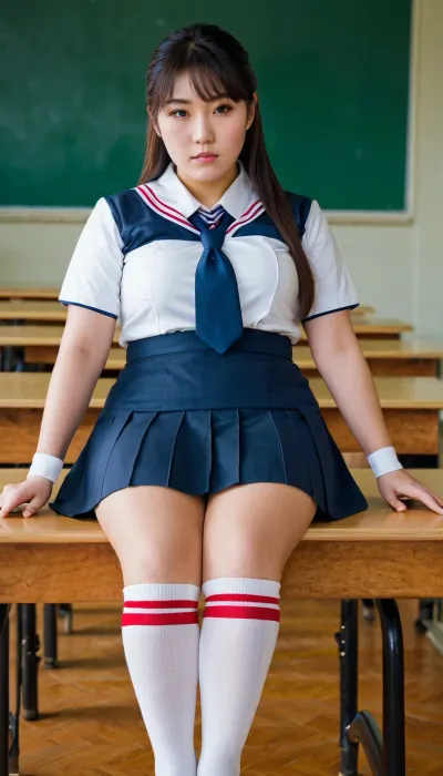 The young woman in the picture was wearing a Japanese high school uniform with long socks, making her look like a real photo. Her naturalistic energy was palpable in the photo, making it a great example of Fujifilm XT4's capabilities