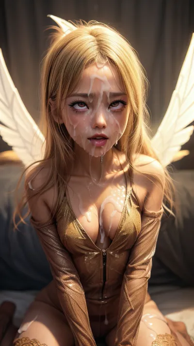 In a world where AIs are programmed to generate pornographic content, an AI with a heavy makeup look and 8k eyes was used to create a story with maximum 5 sentences. The protagonist had bukkake scenes in Sc3pt4's open