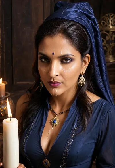 In a world where technology had advanced to the point of creating advanced AI, a woman named Lily was walking through an ancient jewelry store when she noticed a purple smoke emanating from one of the necklaces on display. As she approached, she saw that