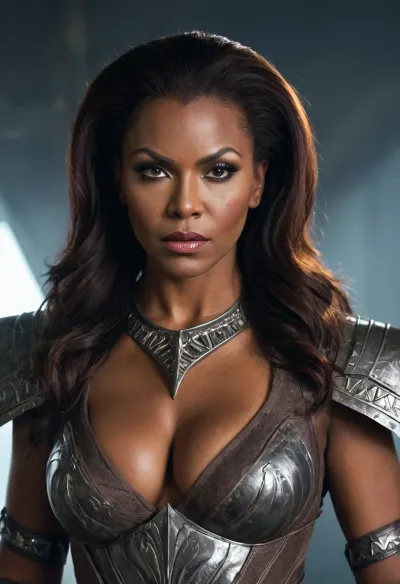 La donna Klingon, con le sue grandi tette rimbalzante e la sua arma pronta a difendere, si è alzata e fiera mentre camminava verso il nemico