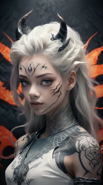 Elsa Jean is a highly detailed and realistic AI-generated picture with high quality skin texture, large lips, symmetrical face, and realistic hair. She has bright blue eyes and short pixie haircut with piercings on them. Her skin is dark