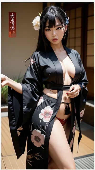 A Korean woman, covered in ink, sat on the tatami mat and painted a picture with great skill and passion. The Chinese ink painters were all staring at her with lustful eyes as they worked