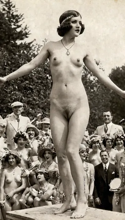 1920年代初,一位名叫艾米莉的女性参加了裸体选美. 她成为了统治者 她的惊人人物吸引了观众 评委们对她的弯曲和无瑕疵的皮肤印象深刻