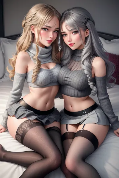 Kristina Pimenova, a hot 18-year-old girl with two hot girlfriends, decided to watch a porn video together and get inspired by the sexy girls in it. They started to kiss and touch each other's bodies while watching the