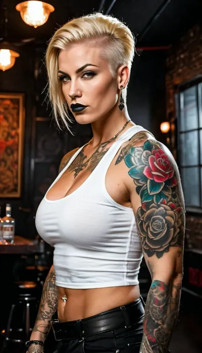 La peau de la femme était si finement détaillée qu'elle ressemblait à une œuvre d'art. Ses pommettes hautes et ses pommettes pointues ont rendu son visage encore plus beau. Sa large mâchoire forte lui a donné une apparence frappante, et ses cheveux vélins pâles