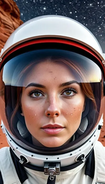 The young woman in the picture exudes joyous happiness with her mesmerizing features, including a Scandinavian and Irish feature. Her high quality skin, youthful vibrant hair, prominent delicate nose, perfect microblade eyebrows, flushing cheeks, flushed neck