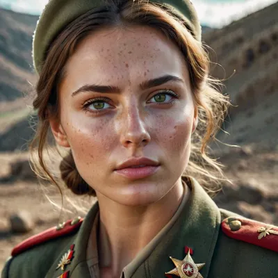 군복에 있는 러시아 군인 소녀는 mesmerizing, 그녀의 얼굴에 toned 몸과 주근깨이었습니다. 그녀는 어떤 남자 drool을 만든 그녀의 오른쪽 뺨에 흉터가 있었다