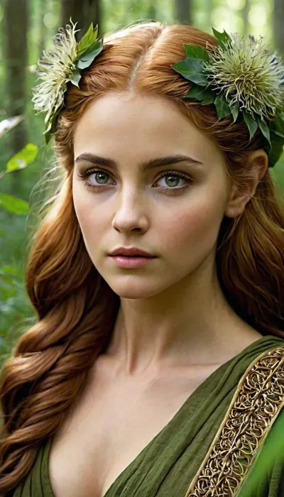 Elara was a guardian spirit of the forest, with hair as green as the leaves and eyes that sparkled like diamonds. She had been watching over the forest for centuries, keeping it safe from harm and ensuring its well-being. Her beauty sho