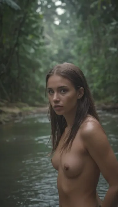 The Amazon women were shocked to see a live feed from the jungle on their screen, revealing a pornographic scene of men thrusting into women's vaginas. They couldn't believe how realistic it was and how turned on they became watching it