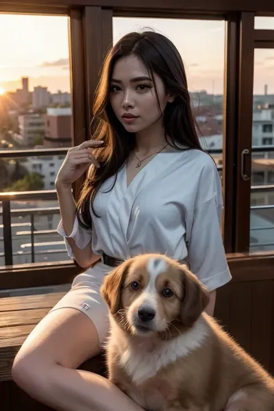 Once upon a time, there was a little girl named Lily who loved her puppy named Max. One day, while playing with Max in the living room, she noticed that he had something on his lap. Curious, she asked him what it was