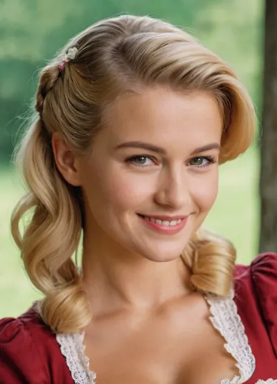 Heidi stumbled upon an AI generated picture of herself wearing a vintage outfit and fell in love with the sexy outfit. She couldn't wait to see what other pictures it would generate for her