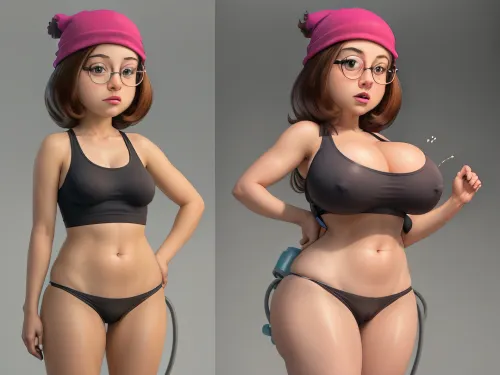 Meg Griffin, uma artista talentosa, foi encomendada para criar uma foto para a capa de uma nova revista pornográfica. A imagem contou com uma mulher com seus seios inflados ao seu potencial máximo. A luz complexa na foto adicionou uma eerie e qualidade surreal