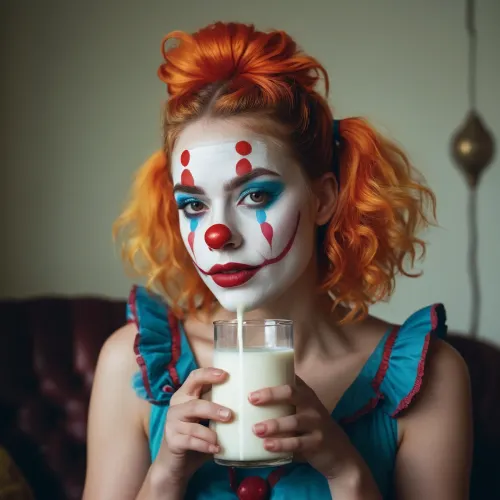 Once upon a time, there was a little girl named Lily who loved to play with her toys. One day, she found an old clown doll in the attic and decided to play with it. As she played with the doll, she noticed that