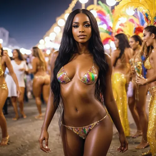 La ragazza ebano con capelli neri lunghi, corpo pieno, e nudo era sul carnevale di Rio de Janeiro. Aveva una sua foto su internet con il testo che diceva "molto bella 18 anni ebano ragazza, su Rio de