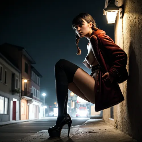 Una impresionante chica de 25 años en un abrigo de piel desnuda es el tema de una foto cautivadora que muestra sus piernas tonificadas y el coño afeitado. La iluminación en el estudio crea un ambiente artístico, lo que lo convierte en una obra maestra que
