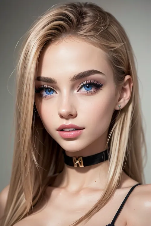 A hyper detailed hyper realistic natural petite cutie, 18 years old beautiful model, very slim, anorexic figure, extremely gorgeous, perfect face and symmetrical body. Perfectly shaped big blue eyes. Perfect composition of lights and shadows. Fully nude