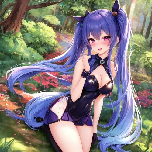 令人惊叹的人工智能照片 一个美丽的女孩 长长的流发和大眼睛