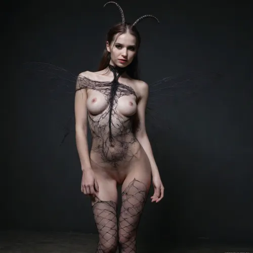 O híbrido de uma mulher nua e um bicho de seda era um desenho grunge com elementos góticos, representando o simbiote como um enorme inseto com seu corpo composto por milhares de pequenos fios que se assemelhavam a seda. Representava todo o corpo da criatura