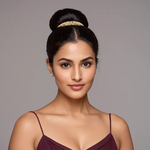 Pakistani woman, 33 y/o, oval-shaped face, medium-light brown skin tone, smooth and even complexion. Dark brown almond-shaped eyes with a calm, expressive look, naturally thick, softly arched eyebrows. Straight, medium-sized nose adorned with a small, elegant nose stud. Full lips with a gentle natural curve, typically in a relaxed or slight smile. Thick, jet-black hair often styled in a bun, left open, or tied back casually. Facial expression conveys warmth, thoughtfulness, and quiet confidence. Overall appearance is graceful, culturally grounded, and approachable.