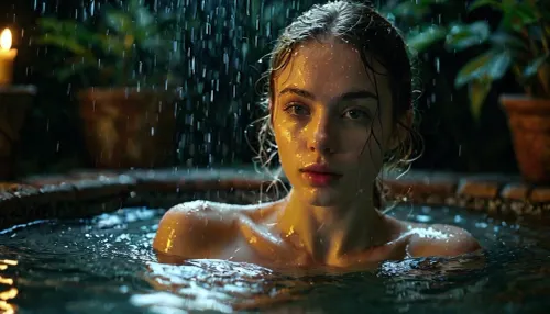 low angle. full shot. macrolens 18 year old slim, (((pale))), woman in a jacuzzi deep in the water, loud moaning, orgasm. only cute small ass peeking out of the water, lying on her side. very wet skin. darkest night, detailxl, perfecteyes, <lora:MJ52:.5>, <lora:lora-sdxl-perfect-eyes:.5>