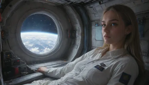 full body view, uniformed female Astronaut, solo, (50yo), float weightlessly in spaceship, perfect face, looking out of window, slender, athletic, blonde, Blue eyes, long hair, small breasts, (sweating:1.7), (wearing white space uniform:1.4), (opened space uniform jacket:.7), (wearing uniform), highly detailed futuristic bedroom on spaceship, LED lamps, low light, different screens, futuristic technic, (supernova outside window), cinematic, style, anchespaceroom, TIE, fighter, <lora:SDXLHighDetail_v6-000005:.5>, <lora:Anchespaceroom-V1:.8>, <lora:TIE fighter:.5>