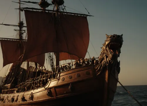 fantasy, Game of Thrones, Targaryen Warship, sun day, outdoors, photography