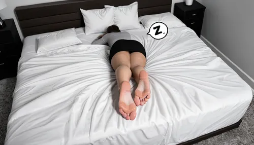 (voluptuous sleeping woman with long wavy light brown hair up), (((asleep))), (((head resting on pillow))), tank top, pink panties, (((woman lying asleep on bed))), night scene, dim office lighting, erotic atmosphere, thick thighs, (((cute small round ass))), (((focus on ass))), soft shadows, dramatic cinematic light, tension-filled moment, lustful intensity, provocative silence, fleshy contrast, pale skin, office setting, suggestive composition, partial darkness, moody tone, hot coffee, (full body), (((showing soles of feet))), (far away:1.5), (from above:1.5), (full bed view:1.5), (((saying zzz))), (((spoken zzz))), explicit detail, curves, taboo theme, dark, theme, cindrt, <lora:SDXLHighDetail_v6-000005:1>, <lora:cindrt:1>