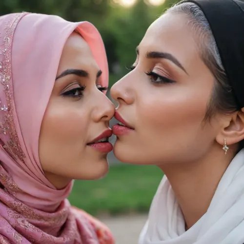 hijab woman, psjwlxlflux, lesbian kissing