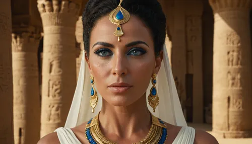 ((Farah from Legend of Queen Opala is a extreme beautiful MILF 42yo, main heroine, main character:1)), ((MILF)), (detailed egyptian makeup), (natural blue eyes), medium view, detailed, eyes, perfect, freckles, skin, texture, photorealistic, <lora:add-detail-xl:.8>, <lora:Super_Eye_Detailer_By_Stable_Yogi_SDPD0:.8>