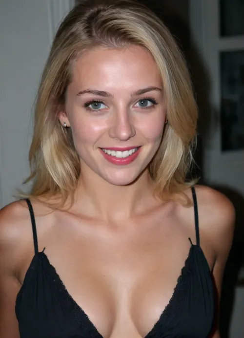 (((accidentally taken photo:2))), (((accidentally pose:2))), (((candid photo))), (((amateur photo))), Amature candid photo, ultimate realism, young woman with long, straight blonde hair and fair skin, smile playfully. She wears a black, low-cut tank top revealing ample cleavage and a silver necklace with small charms. The background shows a room with a white door, a dark bookshelf filled with books, and a white-paneled wall. The camera angle is at eye level, capturing her from the chest up., (((Naked))), (((full body))), (nighttime), (no ambient light), (single harsh flash from the camera), (overexposed flash highlights on subject), (sharp shadows behind and around her), (noise in all darker areas), (wet surfaces reflecting small highlights), (flat lighting due to direct flash), (cool white balance:1.3), (cyan-tinted shadows from digital camera sensor), (fluorescent-like artificial lighting tint), (background remains visible due to flash, but lacks blur or depth separation), (realistic dark environment with high flash contrast), (full body), (scene "Myspace"), (2000s), (90s digital aesthetic), (flat chested), (low quality photo), (old camera), (flash photo), (gritty), (realistic environment), (analogic style), (film grain), (low contrast), (unfiltered), (jpeg artifacts), (unedited), (cellphone photography), (no ambient lighting), (lights off), (Polaroid flash camera), (cool indoor lighting), (direct flash photography), (overexposed flash), (strong shadows), (sharp shadows), (low contrast:2), (noise in dark areas), (shiny reflections on surfaces), (sharp background), (background in focus), (no background blur), (clear background details), (fluorescent lighting tint), (cyan-tinted shadows), (artificial lighting with cyan hue), (Scene-Queen), (optional), (Myspace), (picture), (bad quality), (old digital camera), (raw), (light leak), (low res), (low quality), (90s style), (80s), (analogic), (1990s)