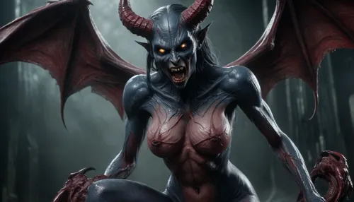 1female seductive, sweaty nude sexy, vascular, fit, goth, veiny, (detailed bulging vein texture:1.3), (demon eyes), intense claws, intense alien pussy, drooling, (succubus girl:1.4), dark blue skin, fangs, demon, evil, full body view, apocalyptic, rapture, hell on earth, devilish, intricate detail, extreme detail, best quality, UHD 8k, award winning photo, DonM3v1lM4dn355XL, <lora:952396_training_data:2>, <lora:DonM3v1lM4dn355XL-v1.1-000012:2>