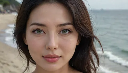 korean milf, 30 years old, white skin, black hair, korean face, firm round breasts, nude, seductive smile, korea eyes, green eyes, beach background, photographers lighting, 4ng3l, face, perfecteyes, professional, portrait, <lora:SDXL_BetterFaces-LoRA_v1:1>, <lora:lora-sdxl-perfect-eyes:1>, <lora:Realistic_People_V1:.9>, <lora:209517_training_data:.8>